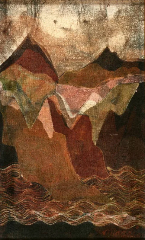 Bernadette Madden, AUTUMN MOUNTAIN LANDSCAPE, batik