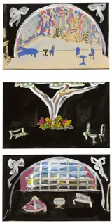 Anne Yeats, THREE SET DESIGNS FOR OSCAR WILDE'S THE IMPORTANCE OF BEING ERNEST; SET DESIGN FOR FRANCIS STUART'S STRANGE GUEST and ONE OTHER