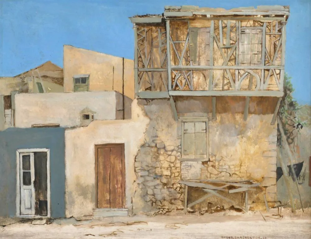 DERELICT TURKISH HOUSE by Roger Coryndon Shackleton, 1962, oil on board, offered Jul 2018