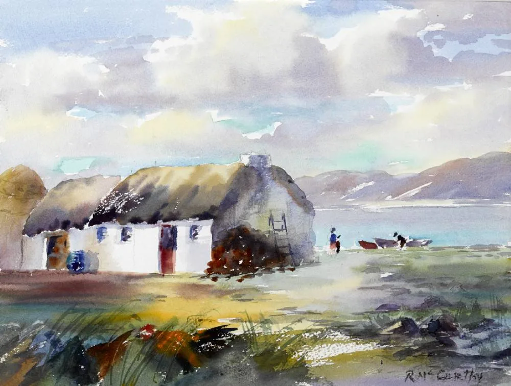 Roger McCarthy, AN IRISH FARMYARD, watercolour