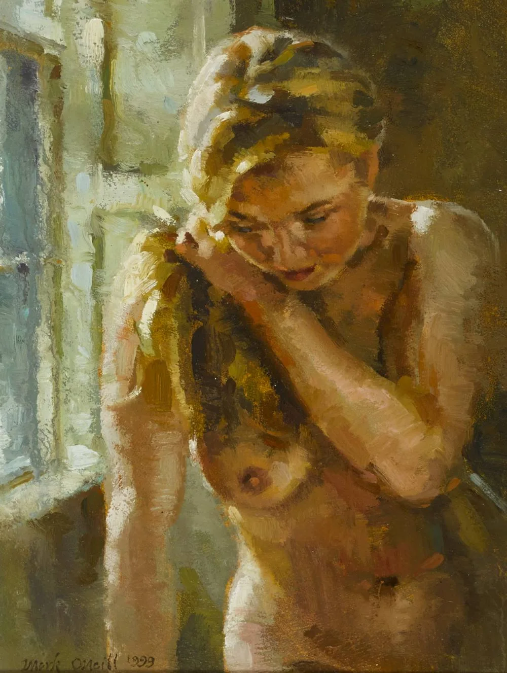 NUDE by Mark O'Neill, 1999, oil on board, sold Jul 2018