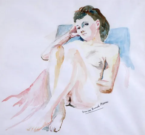 NUDE STUDIES (A PAIR) by Frances Bunch Moran, watercolour; (2), sold Jul 2018