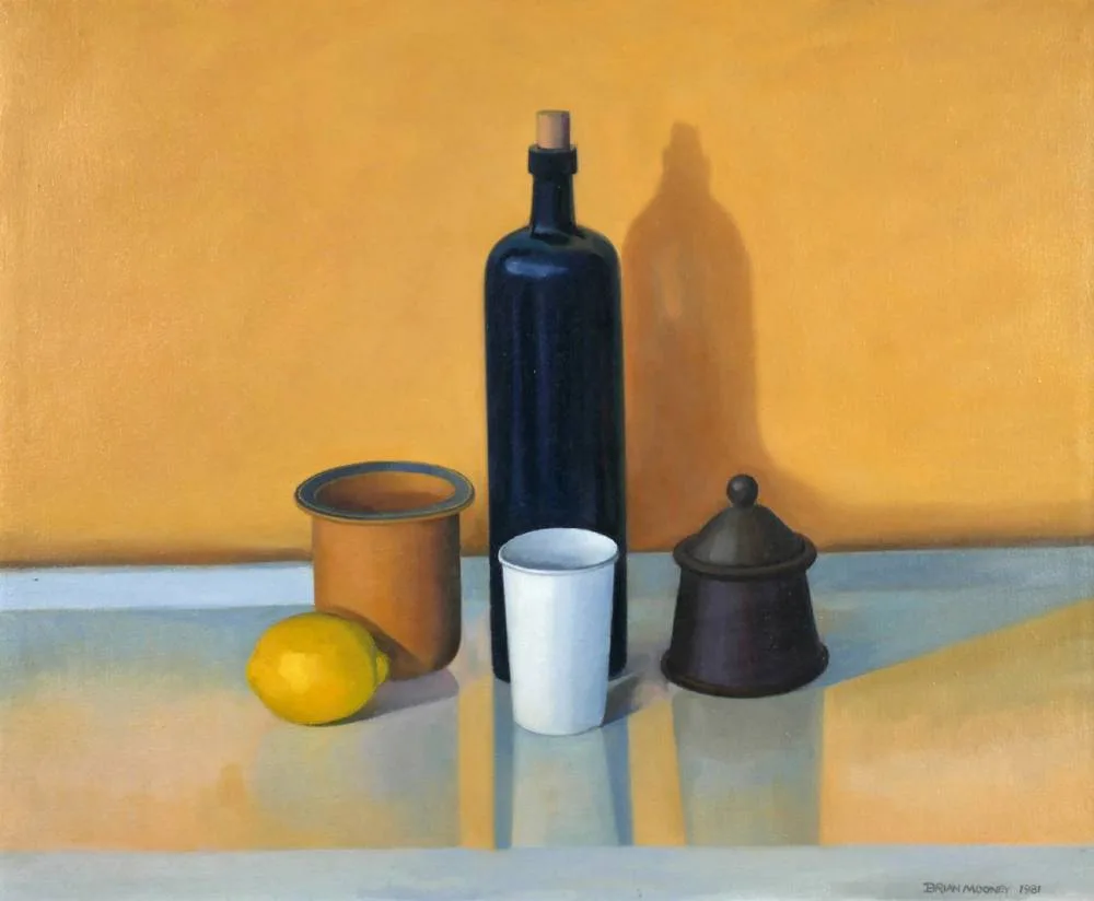 BLUE BLACK DOMINANT, JUNE 1981 by Brian Mooney, oil on canvas, sold Jul 2018