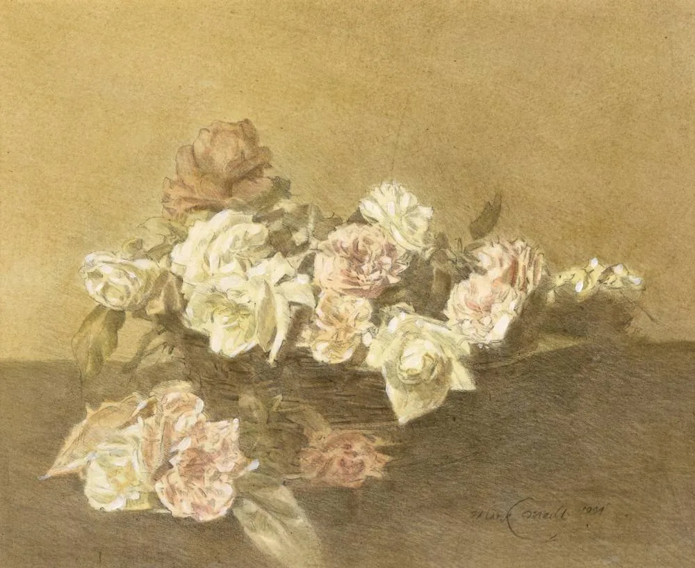 ROSES by Mark O'Neill, 1994, oil, pencil and watercolour, offered Jul 2018