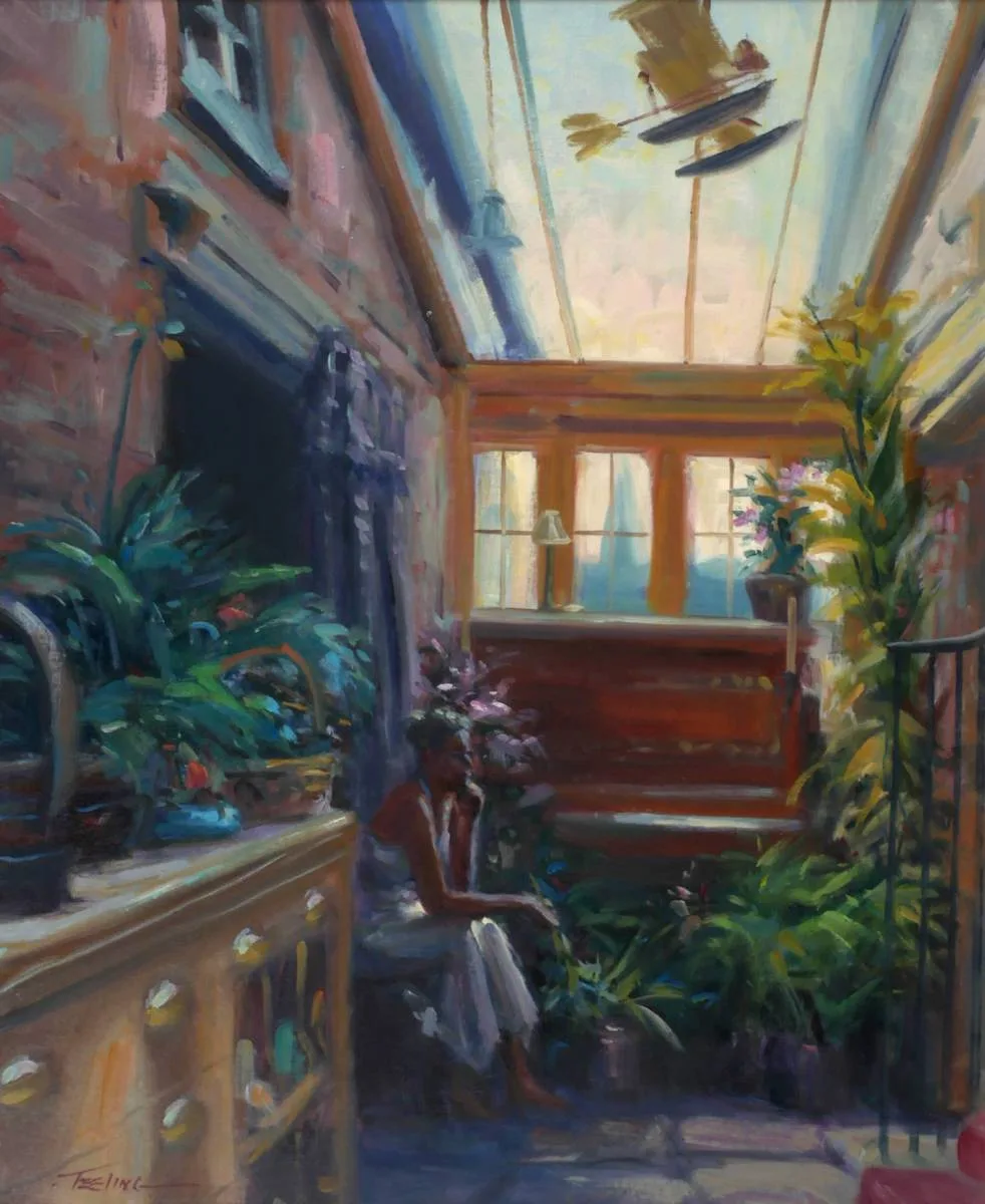 AFTERNOON THOUGHT by Norman Teeling, oil on board, offered Jul 2018