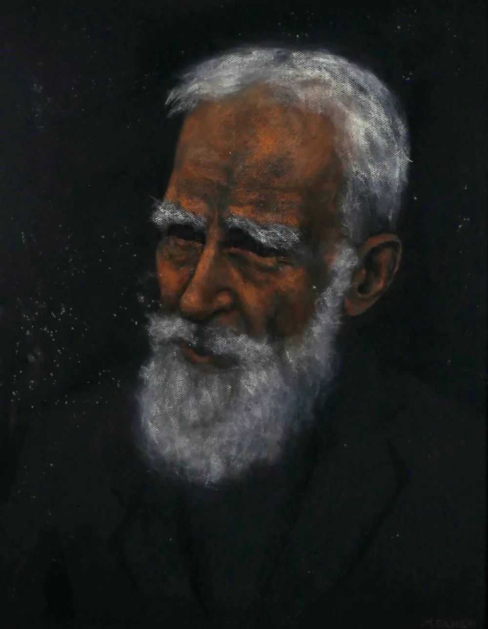 GEORGE BERNARD SHAW by Miriam Silke, 1991, oil on board, offered Jul 2018