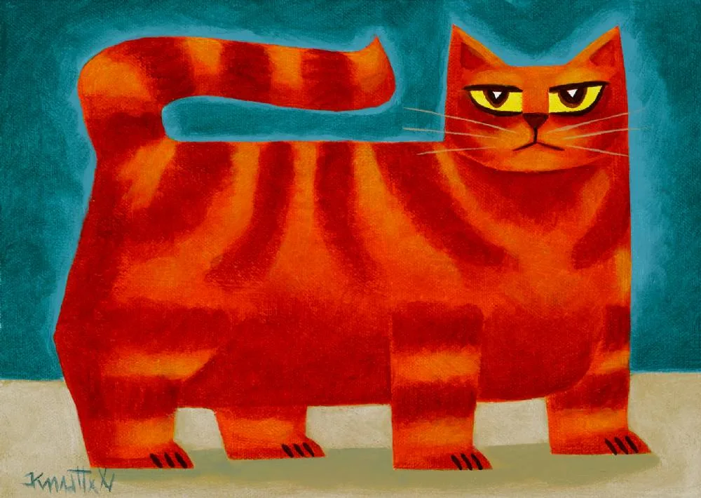 CAT by Graham Knuttel, oil on canvas, sold Jul 2018