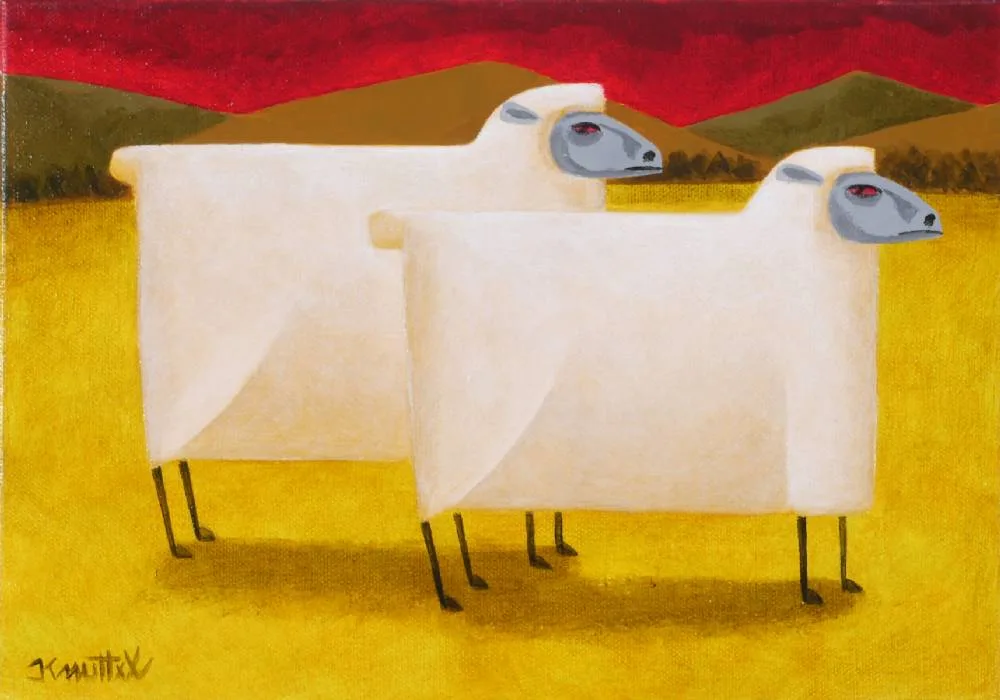 SHEEP by Graham Knuttel, oil on canvas, offered Jul 2018
