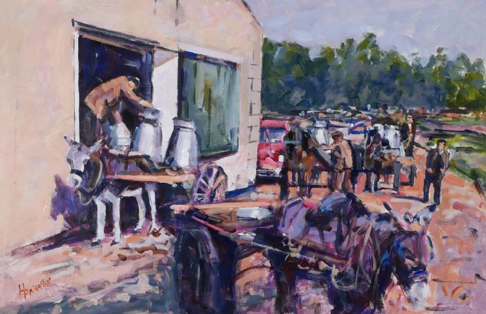 CREAMERY BOUND by Michael Hanrahan, 2018, oil on board, sold Jul 2018