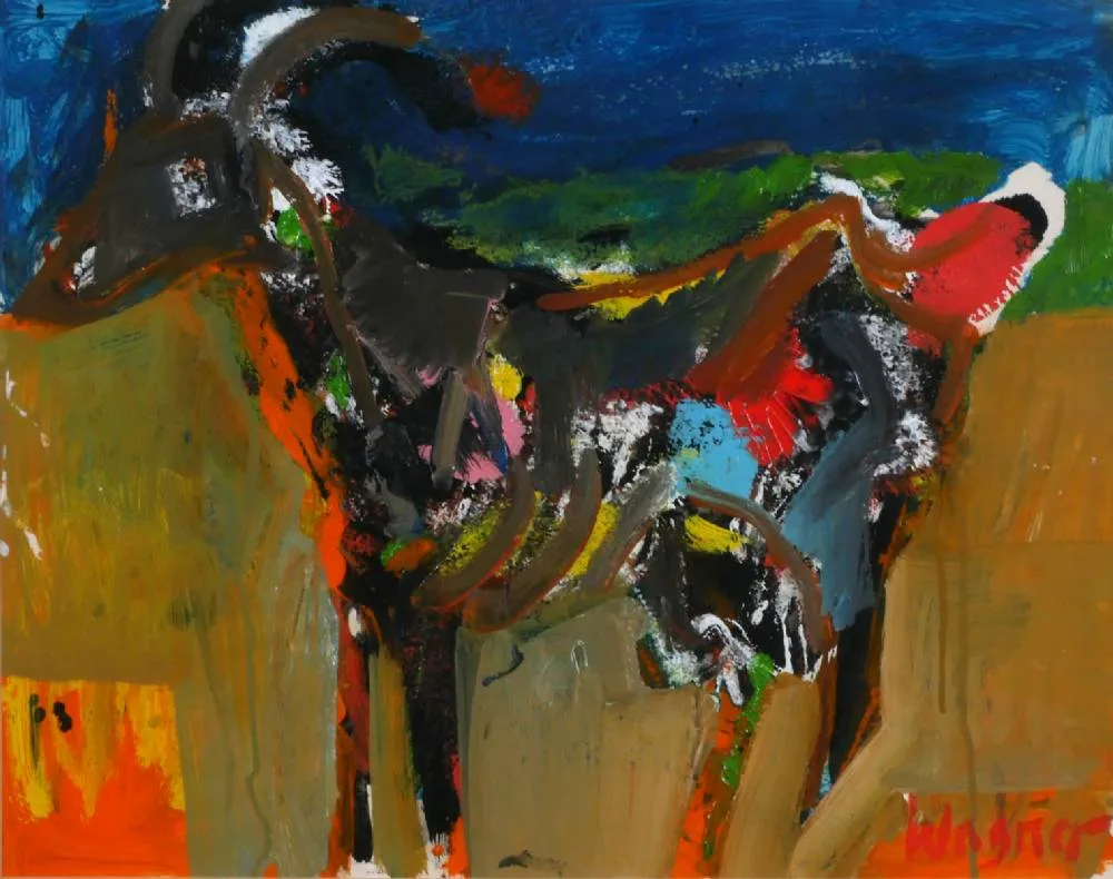 Hermann Wagner, GOAT, oil on paper
