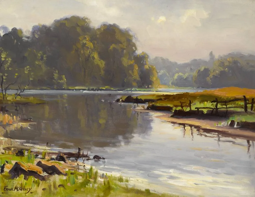 LAKE SCENE by Frank McKelvey, oil on canvas, sold May 2018