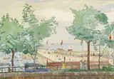 Harry Kernoff, VIEW OF DÚN LAOGHAIRE PIER