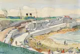 Harry Kernoff, SUN TERRACE, DÚN LAOGHAIRE PIER