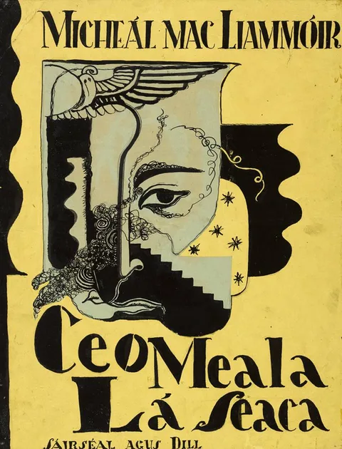 Mícheál MacLíammóir, CEO MEALA LÁ SEACA [ A HONEY DEW ON A DAY OF FROST], AISTEORÍ FAOI DHÁ SHOLAS [ACTORS IN TWO LIGHTS] and BLÁTH AGUS TAIBHSE [FLOWER AND GHOST], watercolour and ink; (1) gouache and ink with collage; (1) gouache and Indian ink; (1)