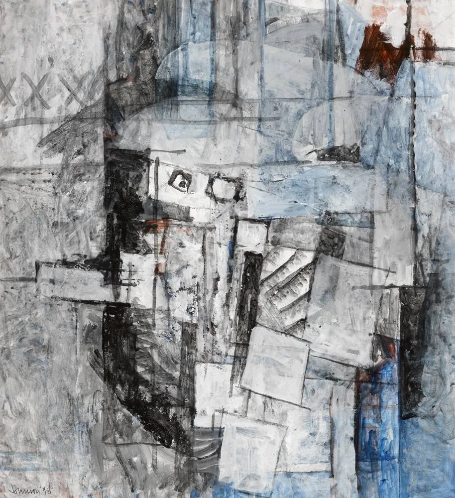 SELF PORTRAIT by Nevill Johnson, 1998, acrylic on board, offered May 2018