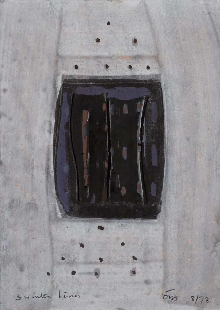 3 WINTER LINES by Tony O'Malley, 1972, gouache, sold May 2018