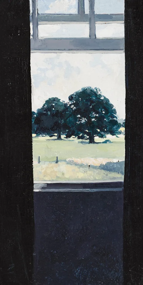 WINDOW AT LOUDHAM by Hector McDonnell, 1980, oil on board, offered May 2018