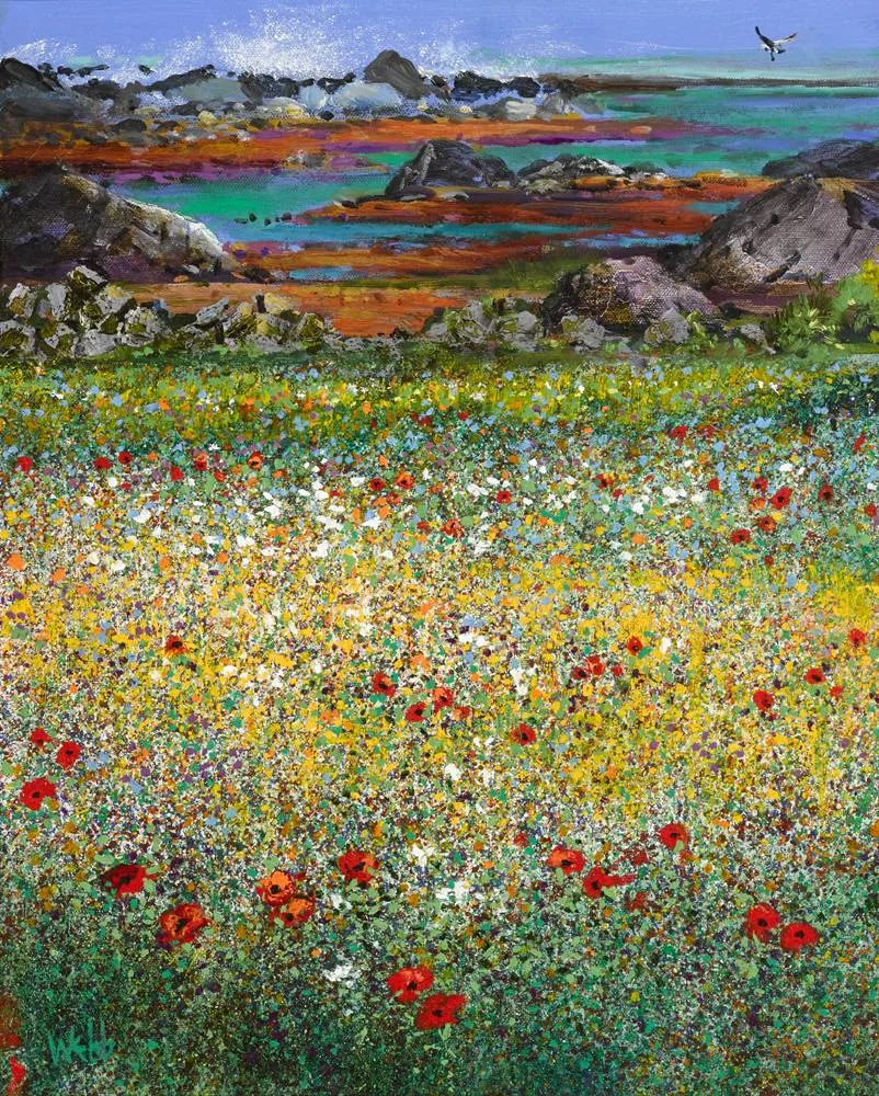 ATLANTIC MEADOW [WILDFLOWERS, CORNWALL] by Kenneth Webb, oil on canvas, sold May 2018