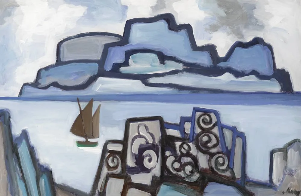 SAILING TO ATLANTIS by Markey Robinson, oil on board, offered May 2018