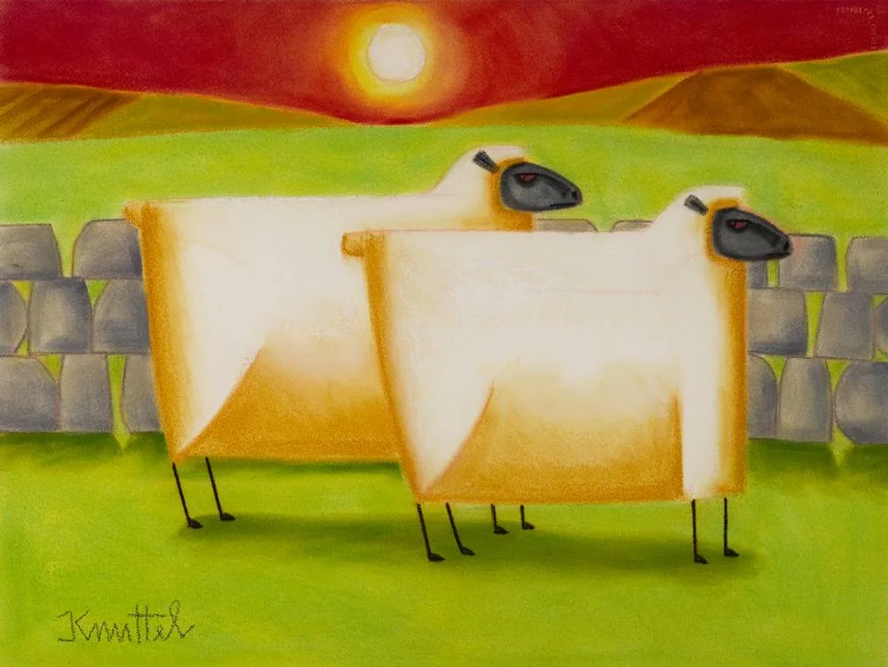 SHEEP by Graham Knuttel, pastel on Arches aquarelle paper, sold May 2018