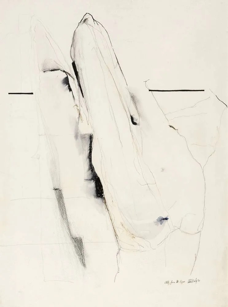 Colm Brady, STUDY FROM FIGURE, 1998, charcoal, ink and wash