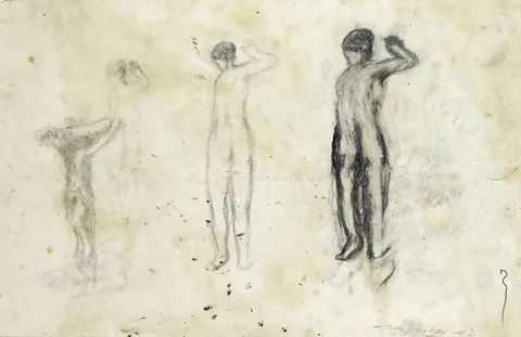 Peter Burns, THREE TIMES PETER, charcoal