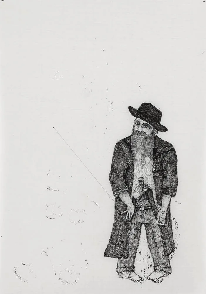 HARD TO MEASURE by David Roche, ink on bamboo paper, sold May 2018