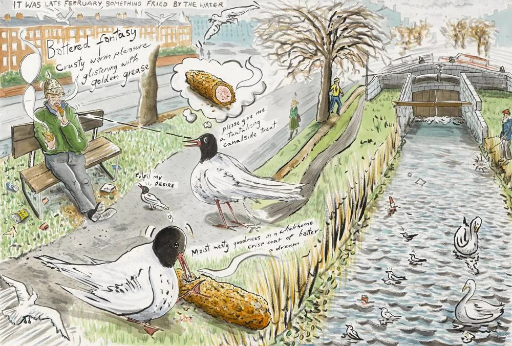 CANAL-SIDE FANTASY by Daniel Shaw-Smith, 2002, watercolour, sold May 2018