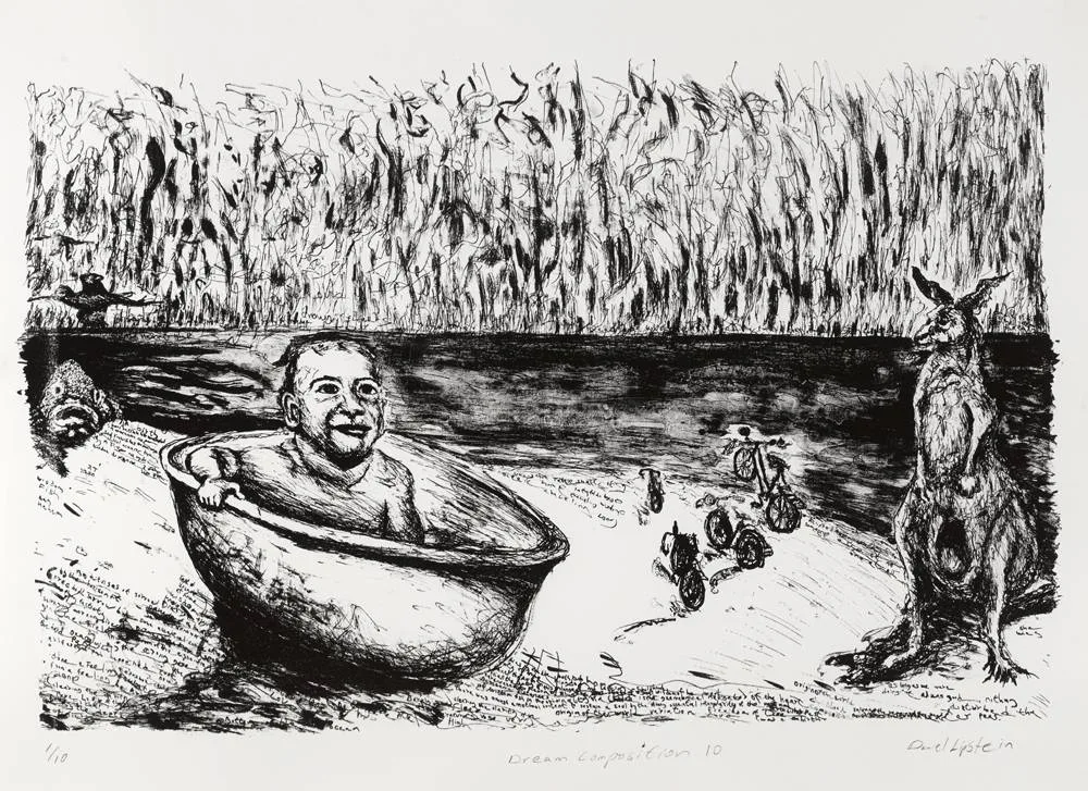 DREAM COMPOSITION 10 by Daniel Lipstein, etching; (no. 1 from an edition of 10), offered May 2018