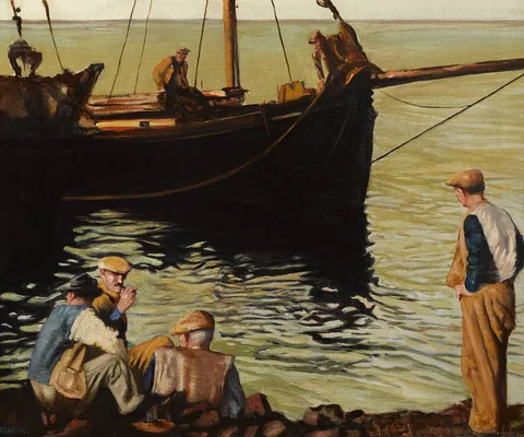 Seán Keating, THE ARAN ISLAND TURF BOAT, oil on canvas
