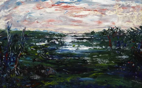 Jack Butler Yeats, WINTER IN GALWAY, FROM LADY GREGORY'S HOUSE, COOLE PARK, 1944, oil on board