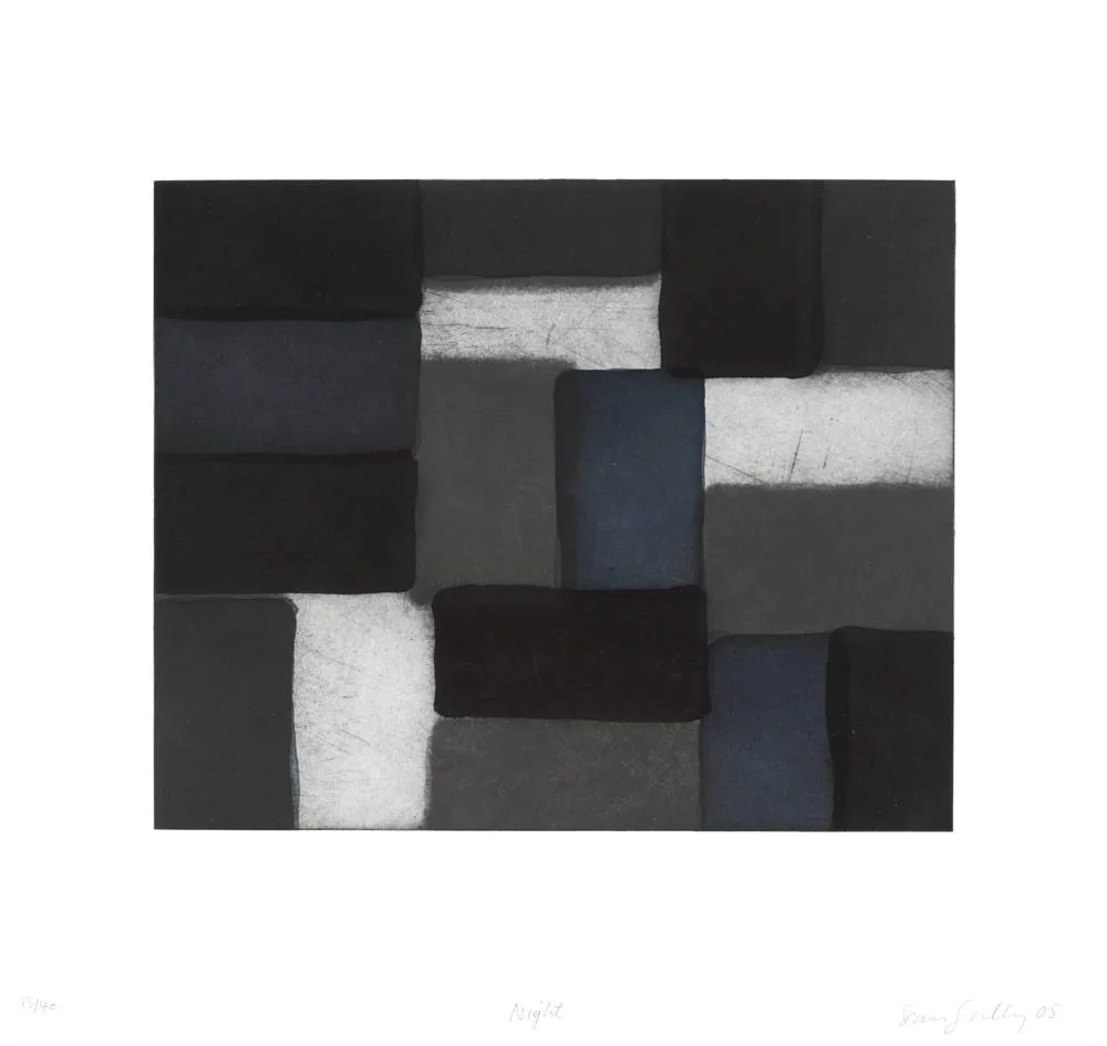 NIGHT by Sean Scully, 2005, aquatint with sugarlift and spit bite; (no. 13 from an edition of 40), sold Feb 2018