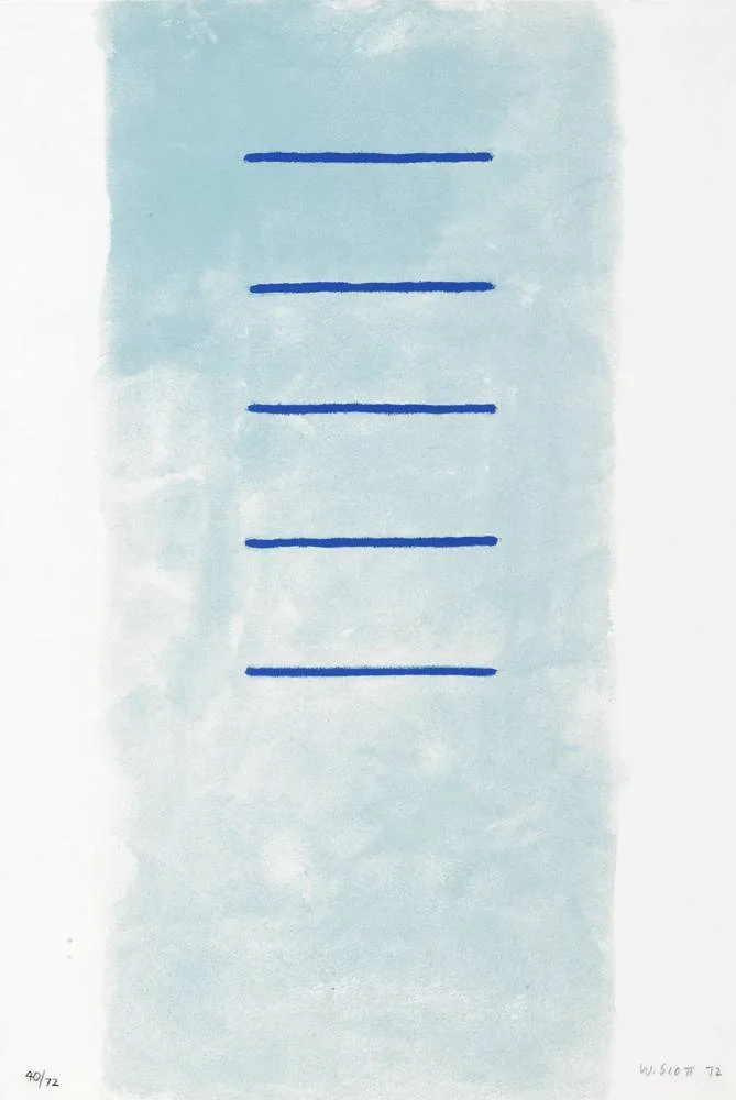 ALEXANDER SUITE: LINES WITH BREADTH SUPERCEDE by William Scott, 1972, screenprint; (no. 40 from an edition of 72), offered Feb 2018