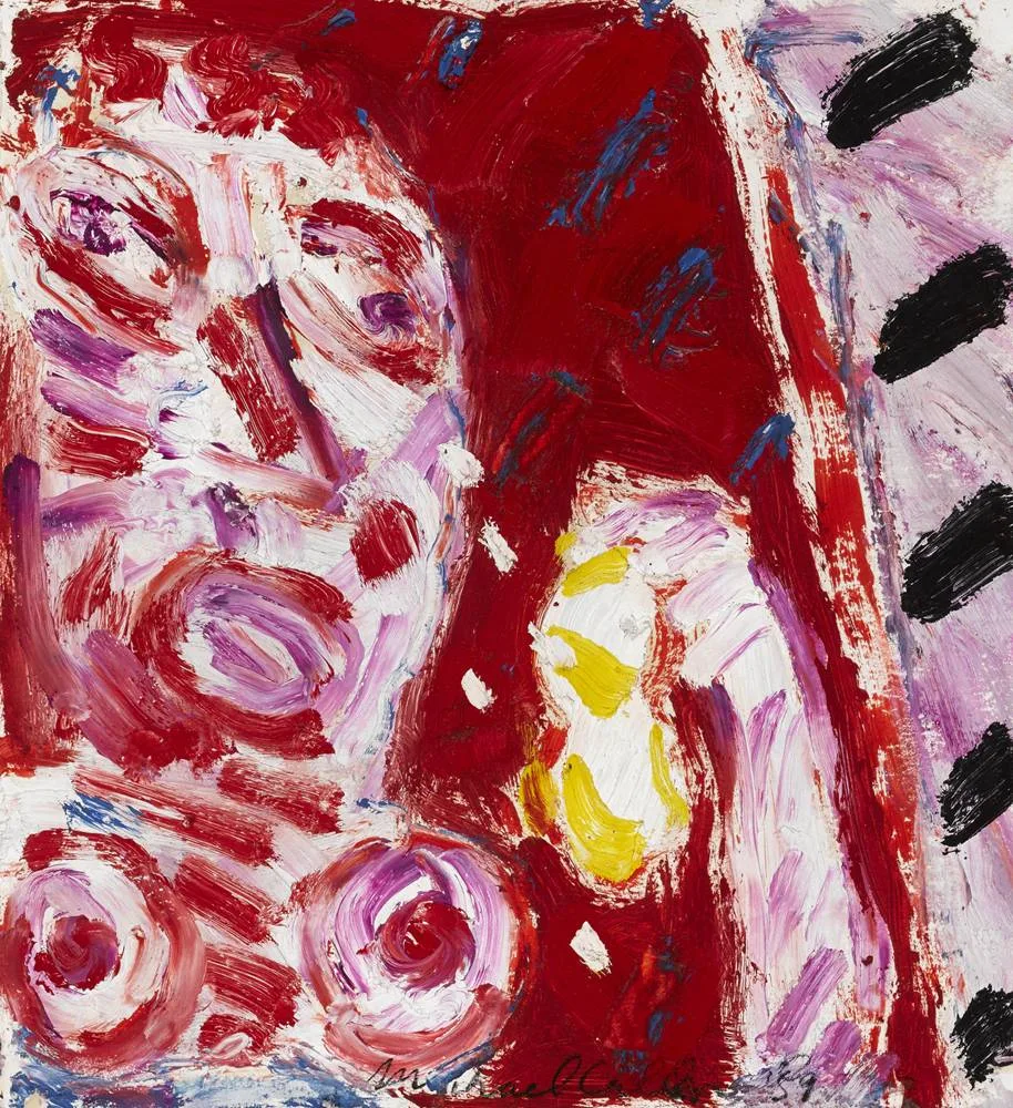 CRYING WOMEN - FAREWELL II by Michael Cullen, 1989, oil on paper, sold Feb 2018