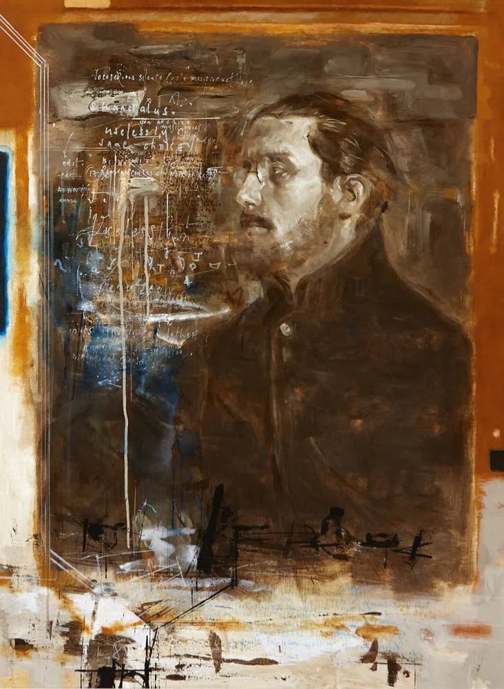 JAMES JOYCE by Noel Murphy, oil on canvas, sold Feb 2018