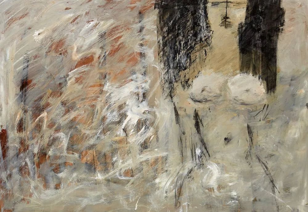 NUDE by Basil Blackshaw, oil and charcoal on board, sold Feb 2018