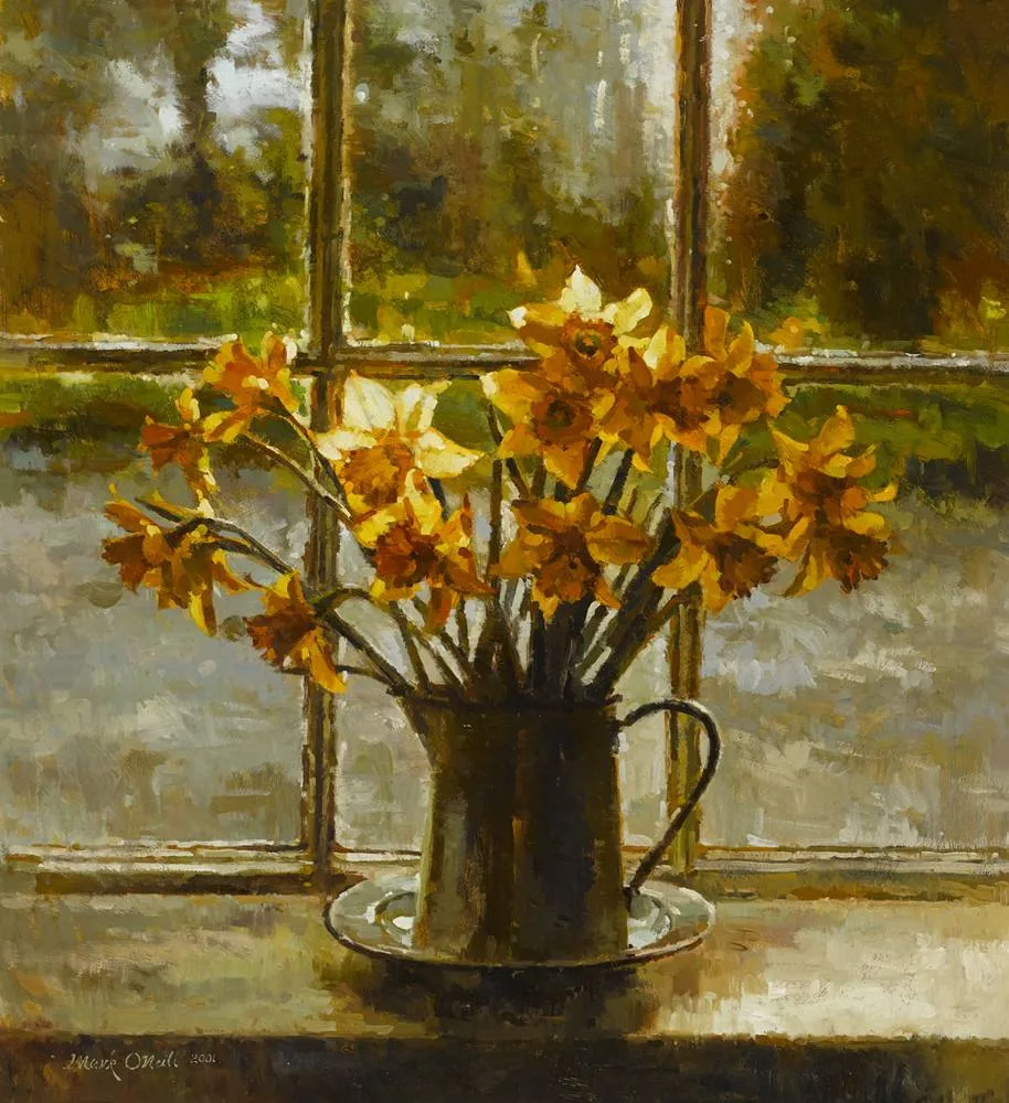 WINDOWSILL GOLD by Mark O'Neill, oil on board, sold Feb 2018
