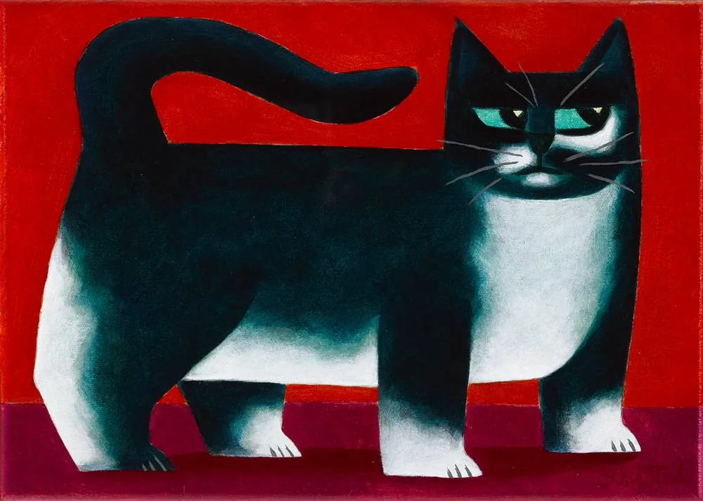 CAT by Graham Knuttel, oil on canvas, sold Feb 2018