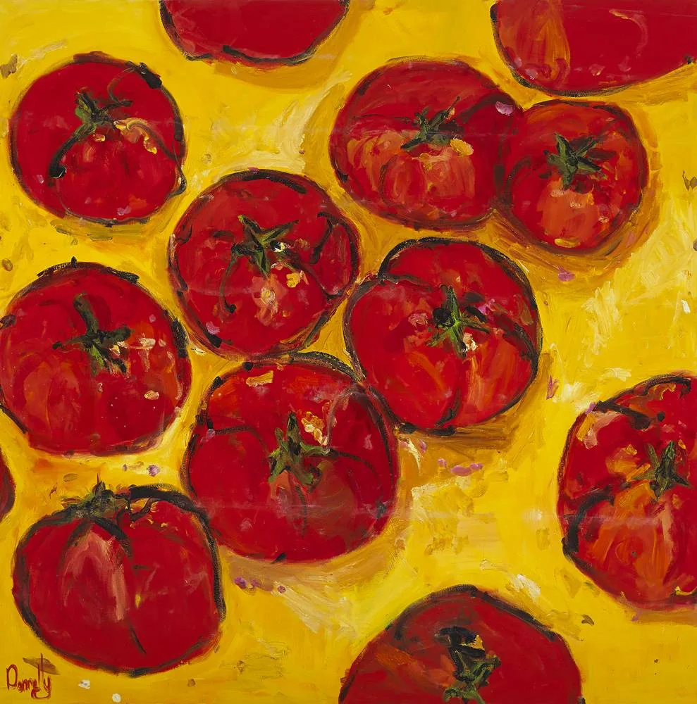 TOMATOES by Deborah Donnelly, oil on canvas, sold Feb 2018