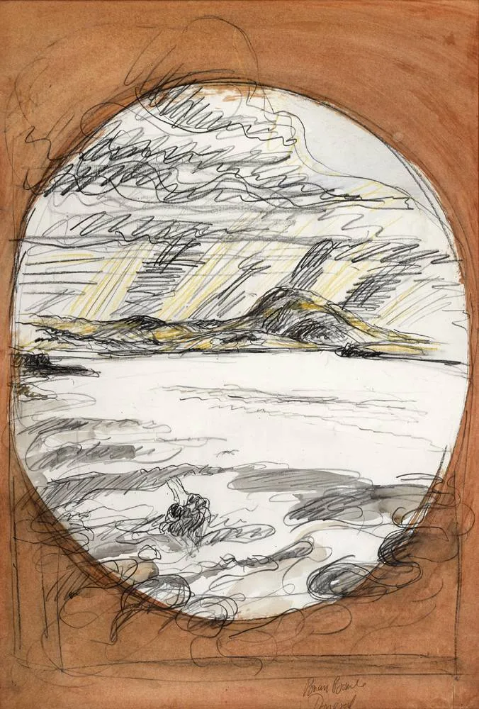 Brian Bourke, DONEGAL, watercolour over pencil on paper