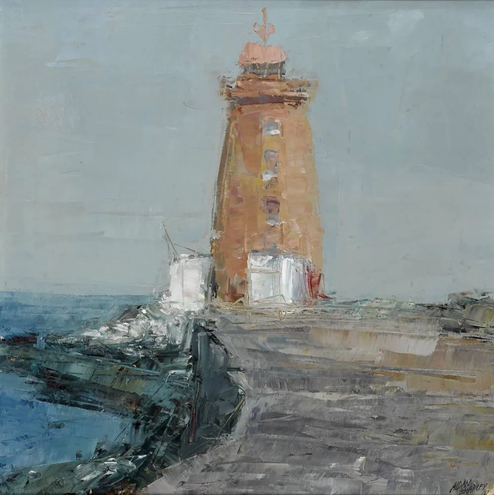 THE SOUTH WALL by Aidan Bradley, oil on board, sold Feb 2018