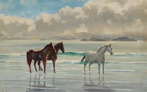 Robert Taylor Carson, COOLING OFF, 1978, oil on panel