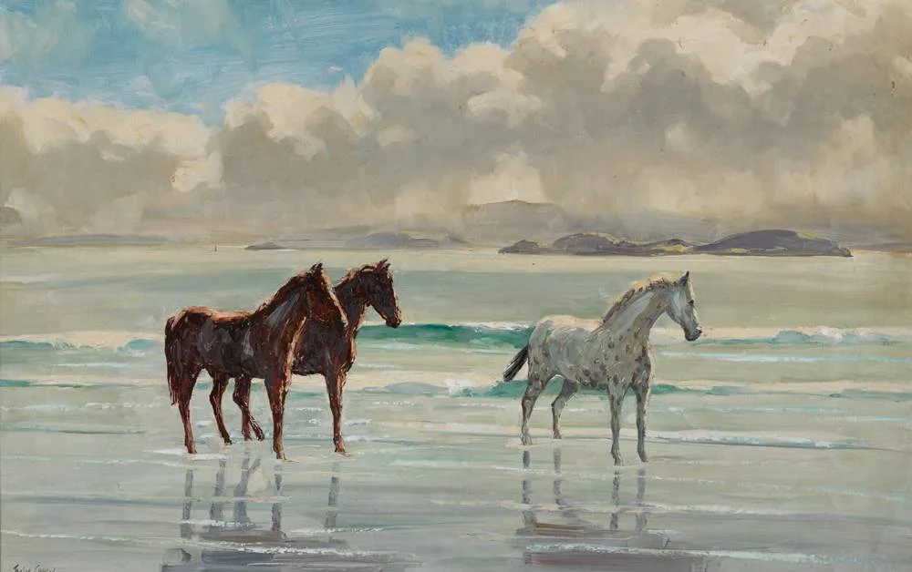 Robert Taylor Carson, COOLING OFF, 1978, oil on panel