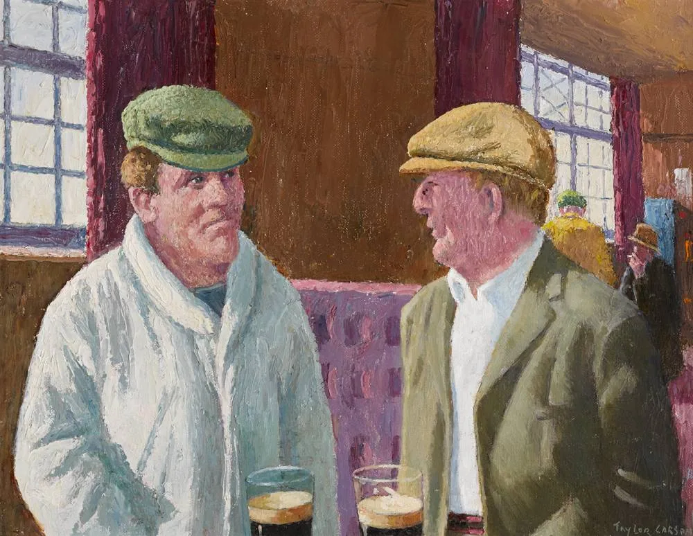 A QUIET PINT by Robert Taylor Carson, oil on panel, offered Dec 2017