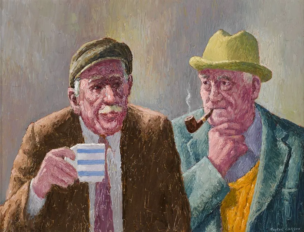 TWO OLD CRONIES by Robert Taylor Carson, 1997, oil on panel, offered Dec 2017