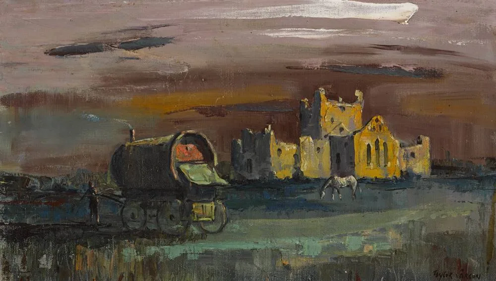 GYPSY ENCAMPMENT by Robert Taylor Carson, 1978, oil on canvas board, offered Dec 2017