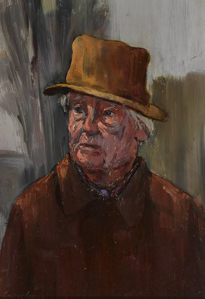 Robert Taylor Carson, BROWN STUDY, oil on panel