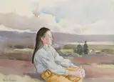 Robert Taylor Carson, GIRL IN GLENDALOUGH, COUNTY WICKLOW