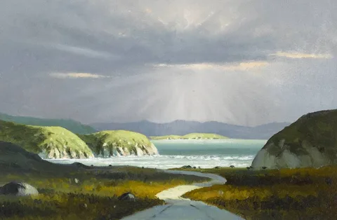 Paul Guilfoyle, LOOKING AT CLEW BAY, COUNTY MAYO, oil on canvas laid on board