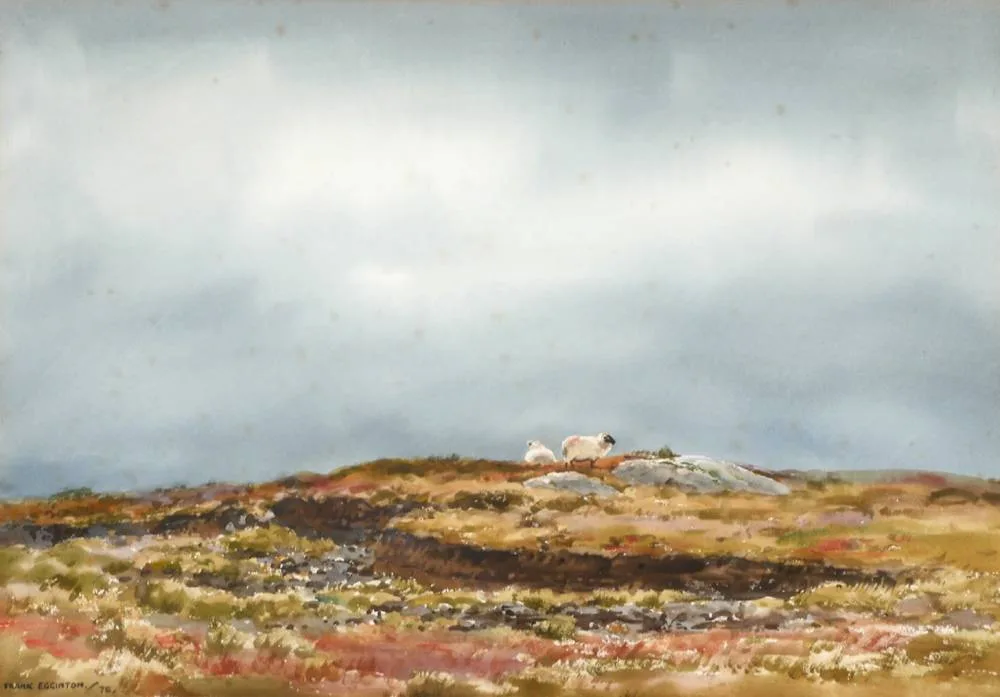 SHEEP GRAZING by Frank Egginton, 1978, watercolour, offered Dec 2017